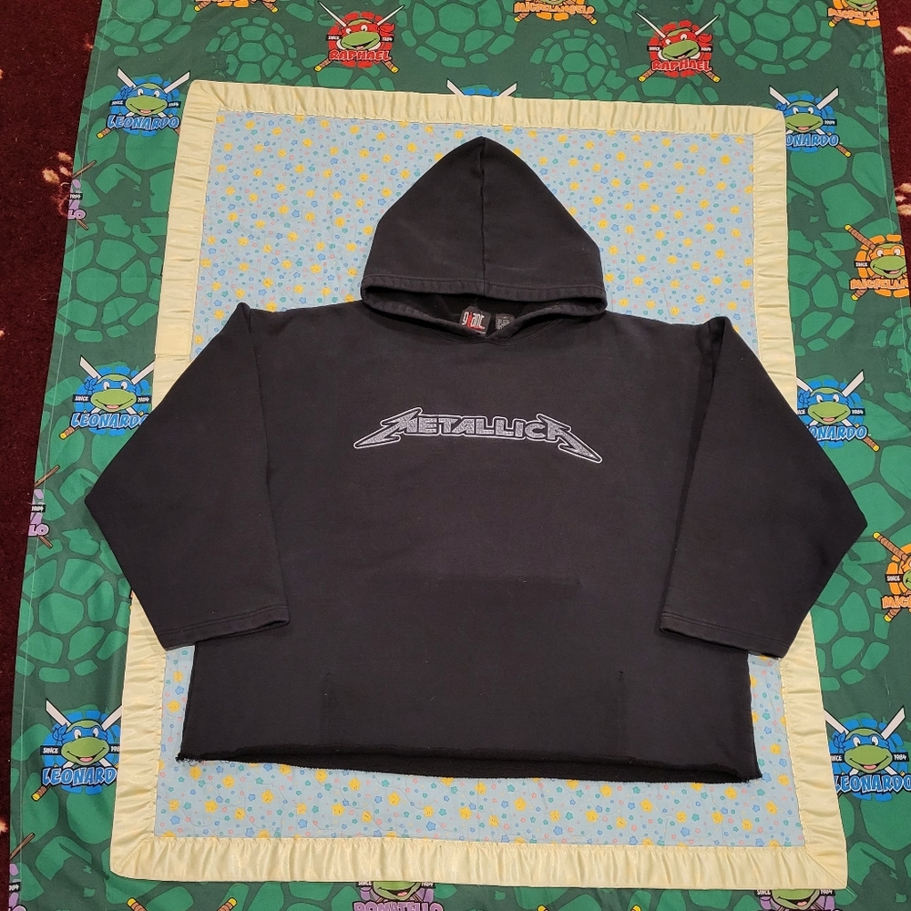 🎸 Vtg Metallica 🔥 Giant brand Hoodie XL 💎 90s Vintage 😈 Rare ✨️ Sweatshirt